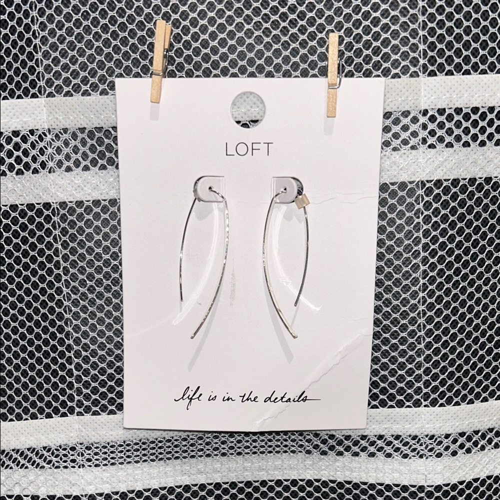 LOFT Sleek Silver Drop Earrings